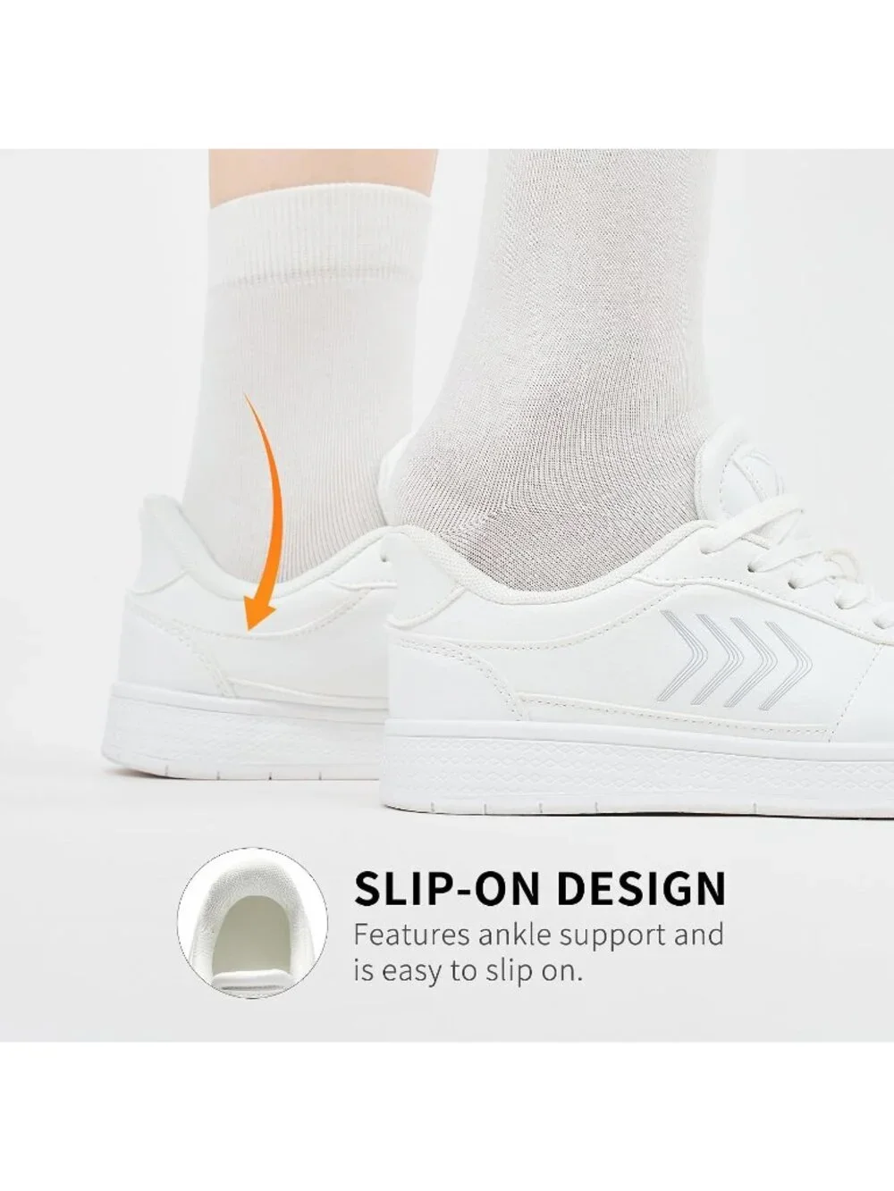 Women's White Lightweight Slip On Comfortable Chic Color Casual Fashion Sneaker